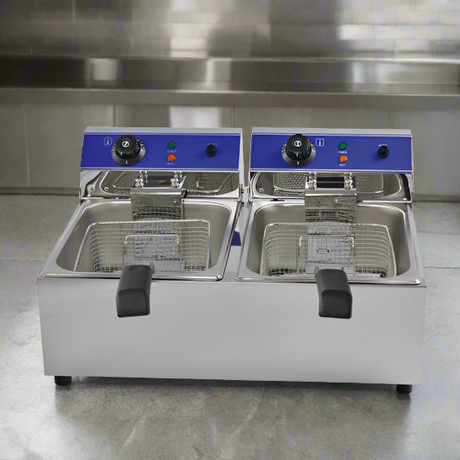 Twin tank Countertop Electric Fryer 2x8 L 6kW