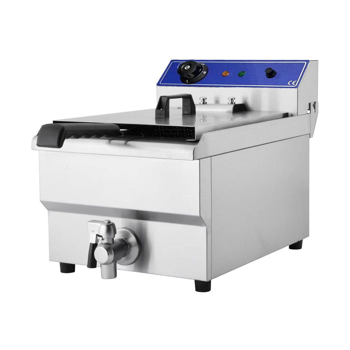 Single tank Countertop Electric Fryer 8L 3kW with Tap