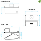 Commercial Wall Mounted Extraction Canopy 1000 mm (WB1009045)