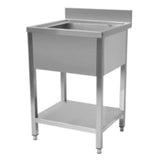 Commercial Stainless Steel Sink Single Bowl 800mm (STSK-086)