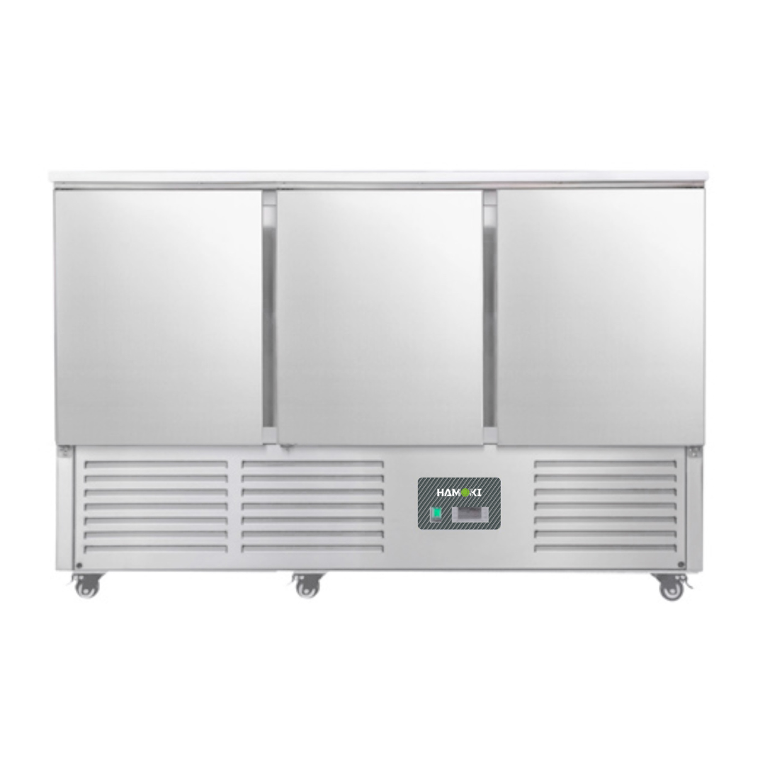 3 Door Refrigerated Salad Counter with Stainless Steel Top 346L (S903SSTOP)