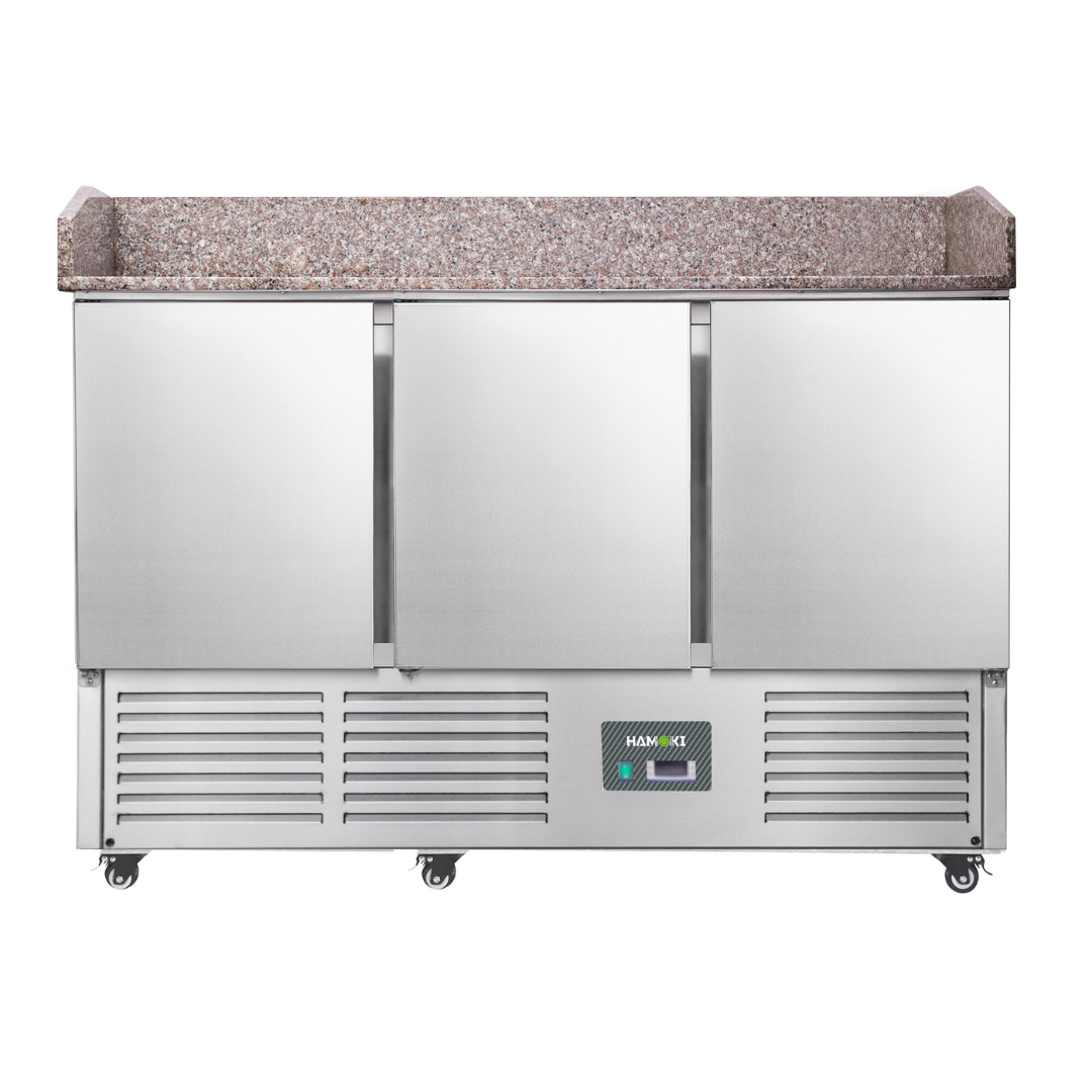 3 Door Refrigerated Salad Prep Counter with Granite Worktop 346L (PZ903)