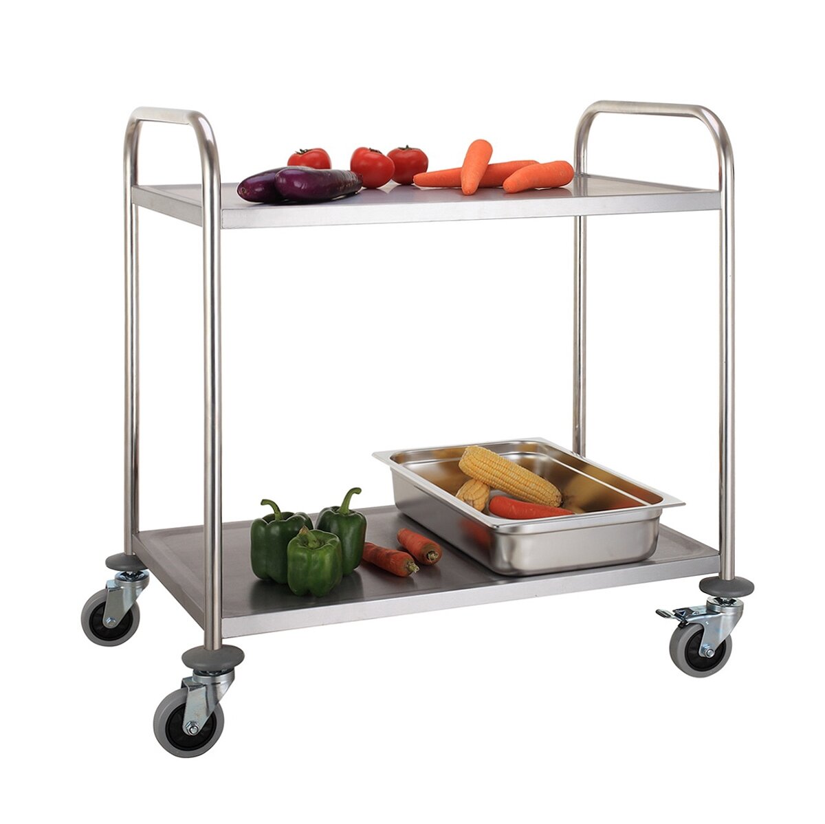 Stainless Steel 2 Tier Service Trolley