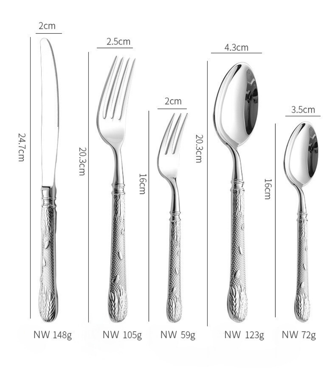 Dine Table Fork Stainless Steel Ears Style-Solid