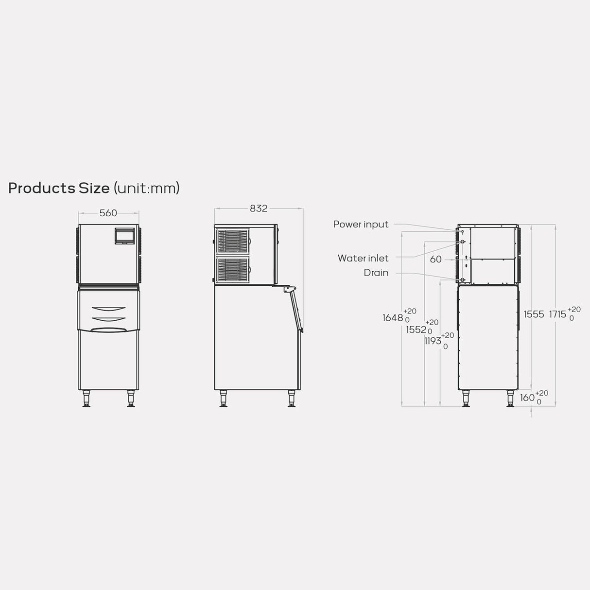 Commercial Ice Cube Machine 190kg/24Hr (HAM-191K)