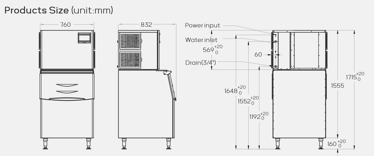 Commercial Ice Cube Machine 225kg/24Hr (HAM-227K)