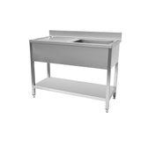 Commercial Stainless Steel Sink 1400mm Left Hand Drainer 700mm Depth (STSK-147L)