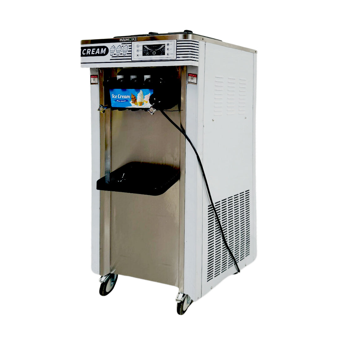 Three Flavour Soft Ice Cream Machine with Air Pump & Pre-cooling System 1.7kW 20L/Hr (HA-L20D)